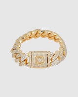 19mm Diamond Prong Link Bracelet - Gold - Cernucci