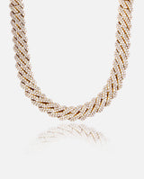 19mm Diamond Prong Link Chain - Gold - Cernucci