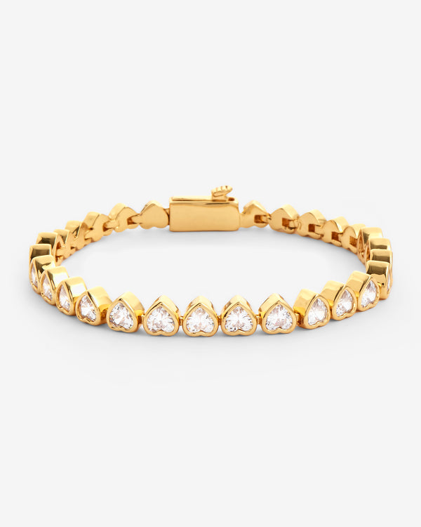 4mm Heart Bracelet - Gold