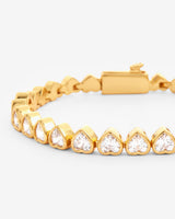 4mm Heart Bracelet - Gold