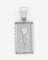 22mm Rose Rectangle Embossed Pendant