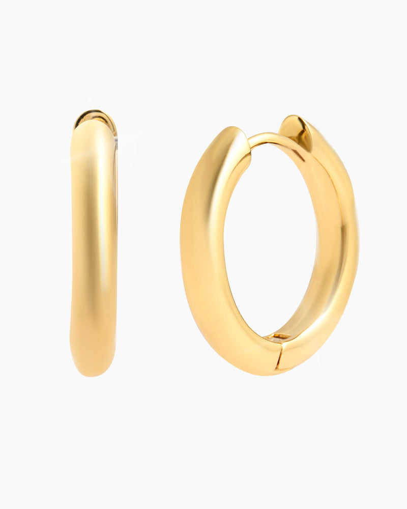 24mm Chunky Hoop Earrings - Gold