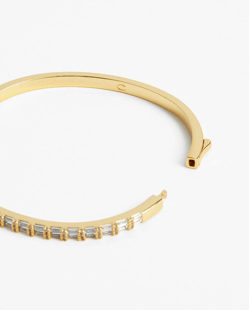 2.5mm Tennis Hinge Bangle - Gold