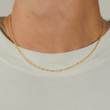 2.8mm Coffee Bean Chain - Gold - Cernucci