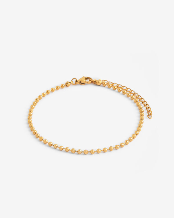 2.5mm Bead Bracelet - Gold