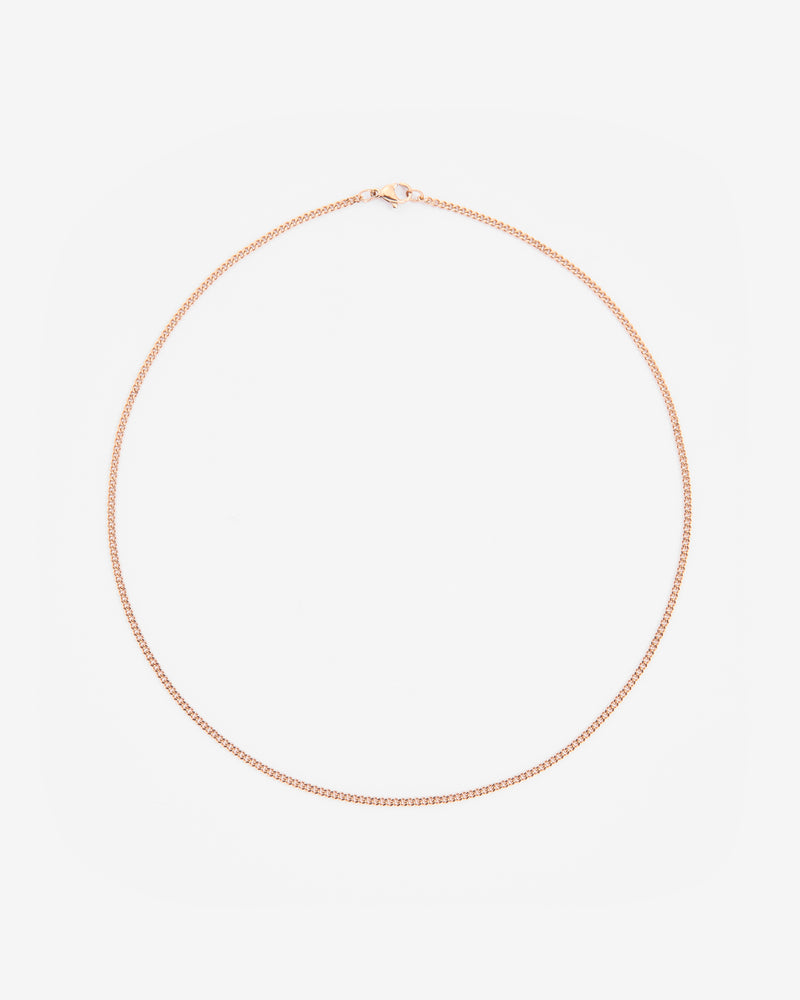 2mm Curb Chain - Rose Gold