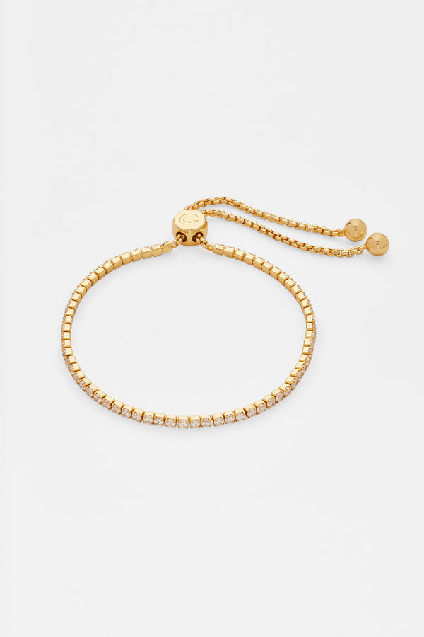 2mm Tennis Toggle Bracelet - Gold