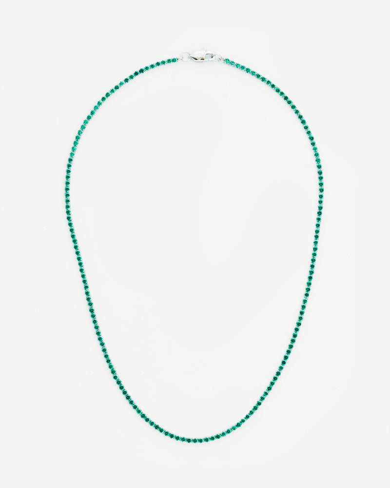 2.5mm Micro Tennis Chain - Green