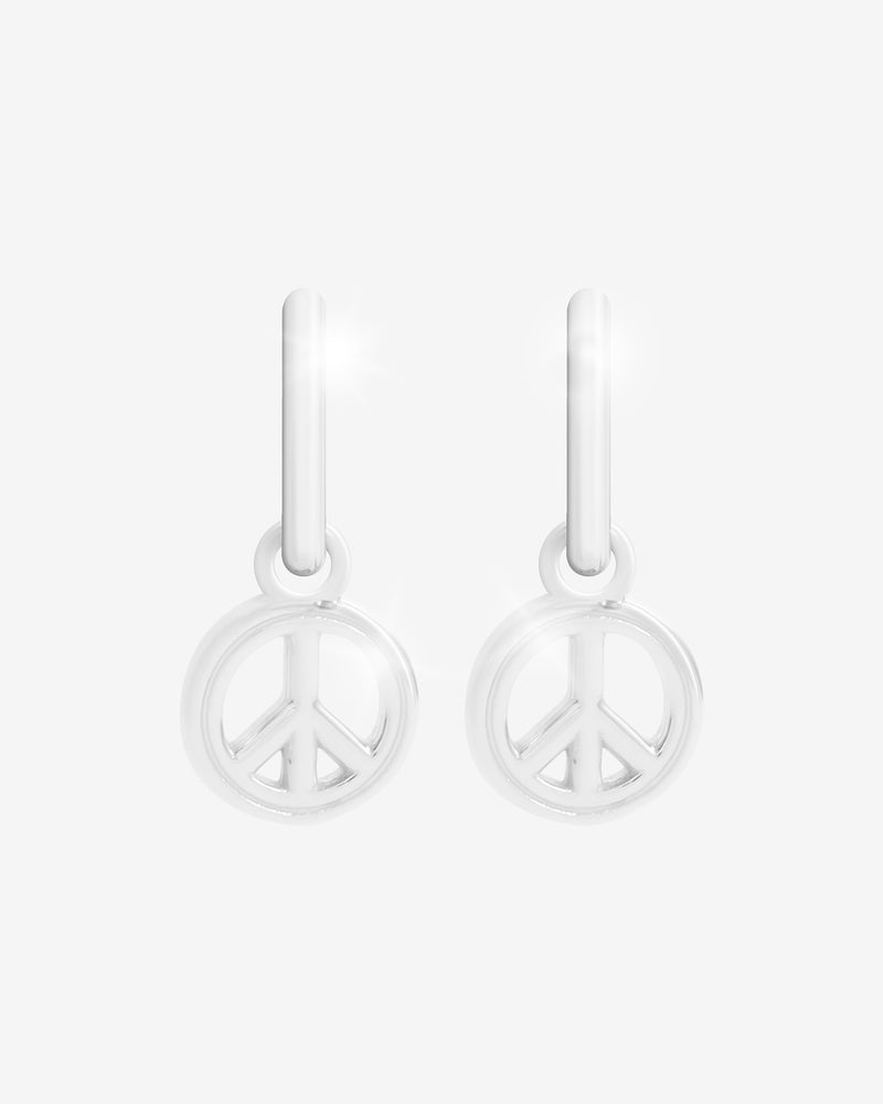 2 Pack Happy & Peace Huggie Hoop Earrings