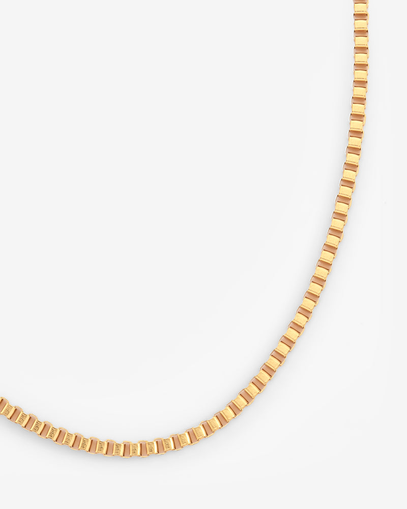 3mm Box Chain - Gold