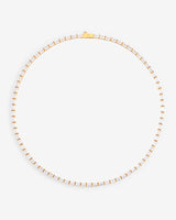 3mm Rectangular Tennis Chain - Gold