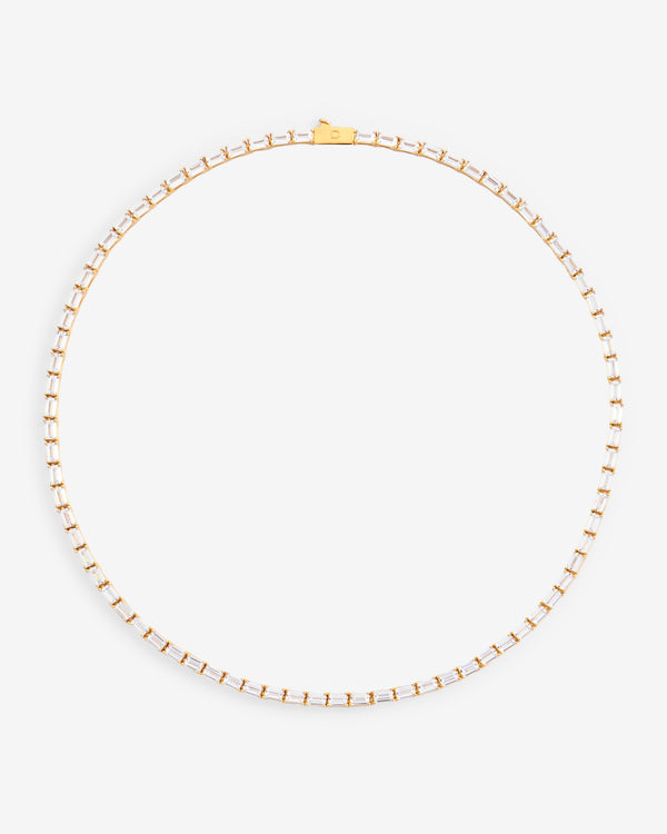 3mm Rectangular Tennis Chain - Gold