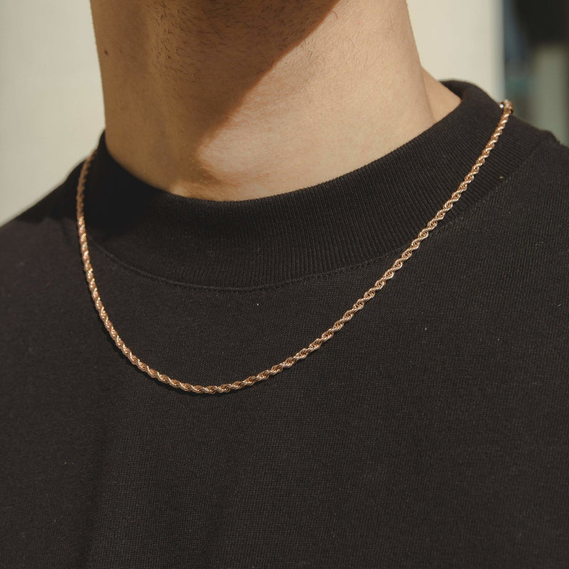 3mm Rope Chain - Rose Gold - Cernucci