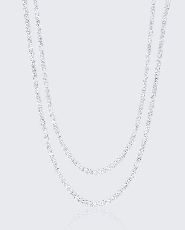 3mm Tennis Chain Bundle - White Gold - Cernucci