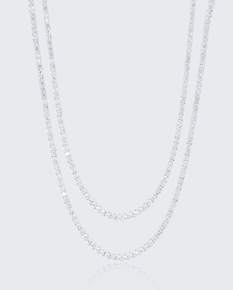 3mm Tennis Chain Bundle - White Gold - Cernucci