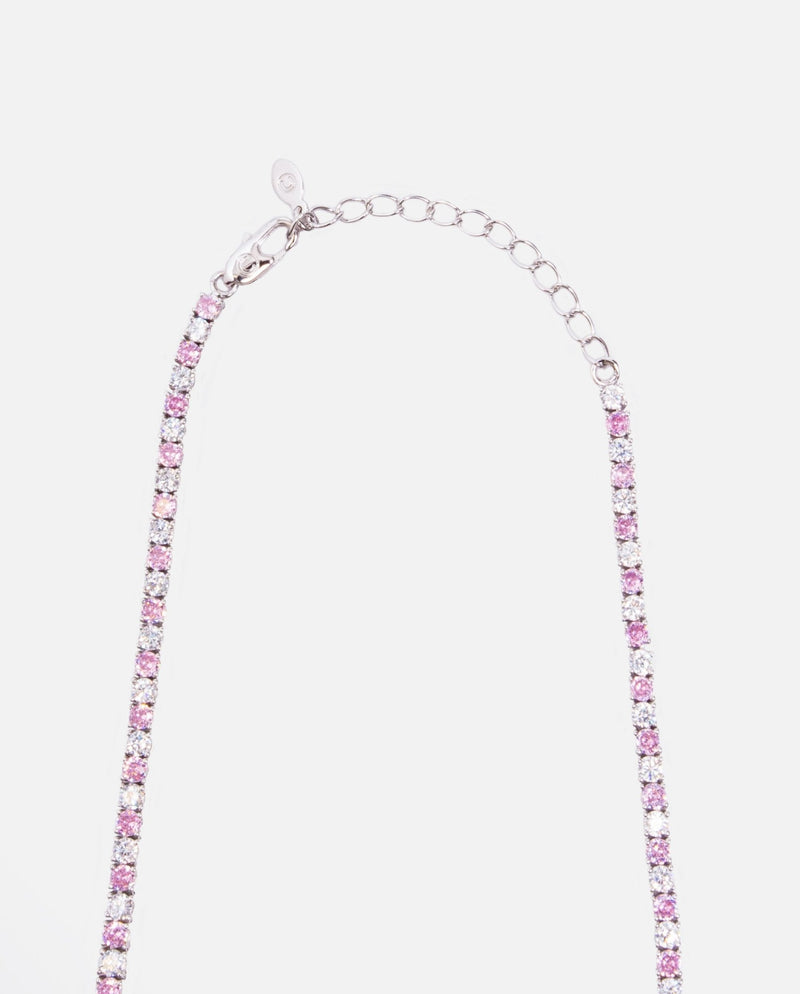 3mm Tennis Necklace - Pink & White - Cernucci