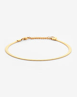 4mm Herringbone Anklet - Gold