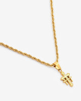 5mm Cross Necklace - Gold