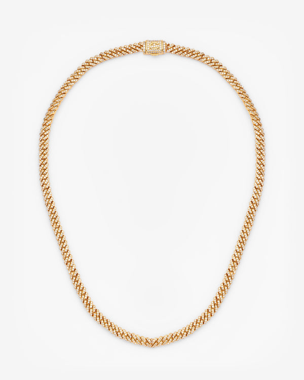 5mm Iced Prong Chain - Gold