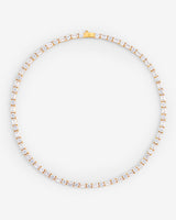 5mm Round & Rectangular Tennis Chain - Gold