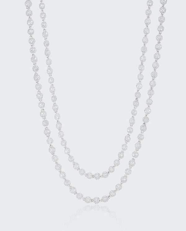 5mm Iced Ball Chain Bundle - White Gold - Cernucci