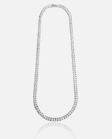 5mm Oval Tennis Chain - White Gold - Cernucci