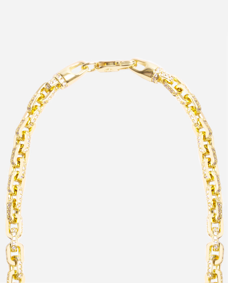 5mm Iced Box Chain - Gold