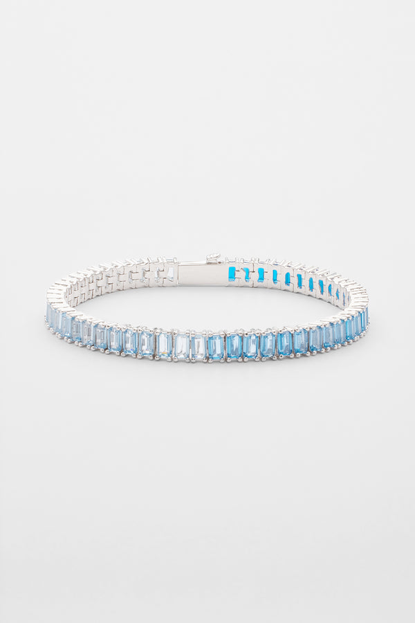 6mm Blue Ombre Tennis Baguette Bracelet