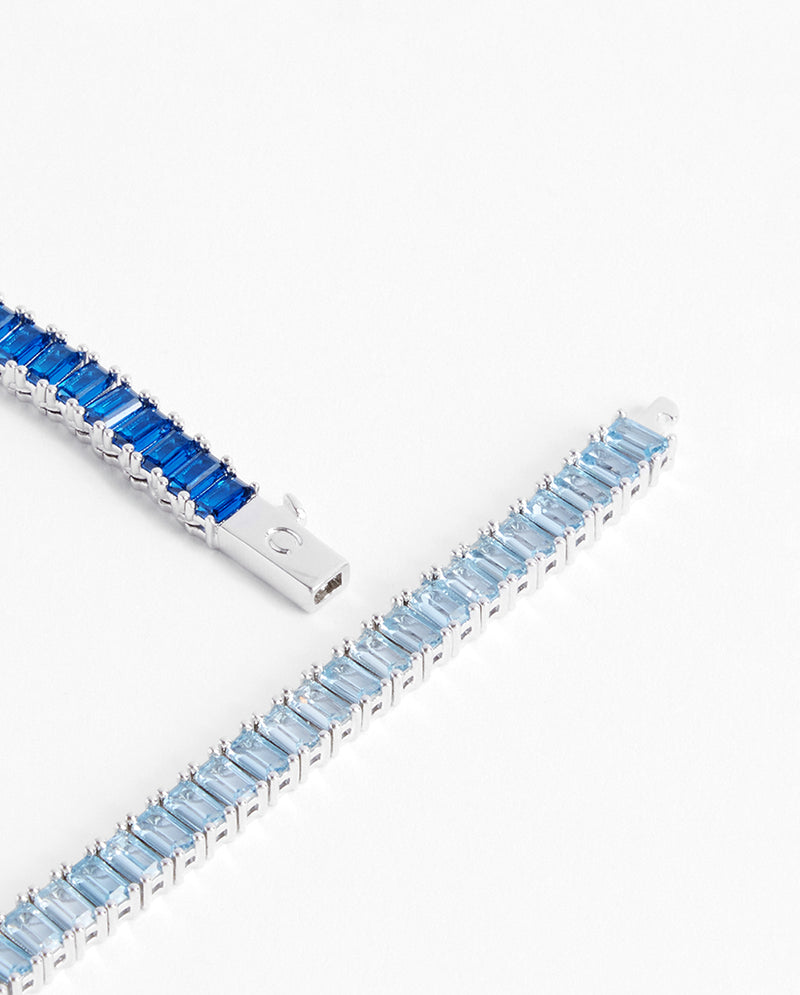 6mm Blue Ombre Tennis Baguette Chain