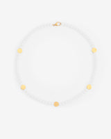 6mm Pearl & Face Motif Necklace - Gold