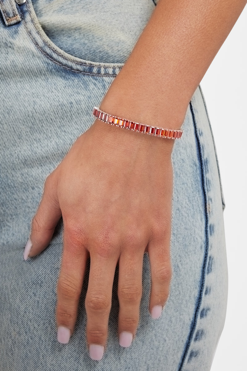 6mm Sunset Ombre Tennis Baguette Bracelet