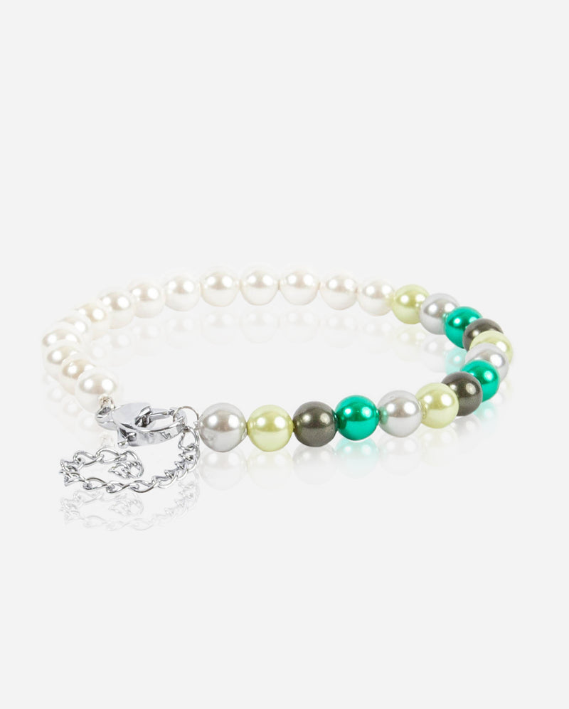 6mm Pearl Bracelet - Half Green Multi