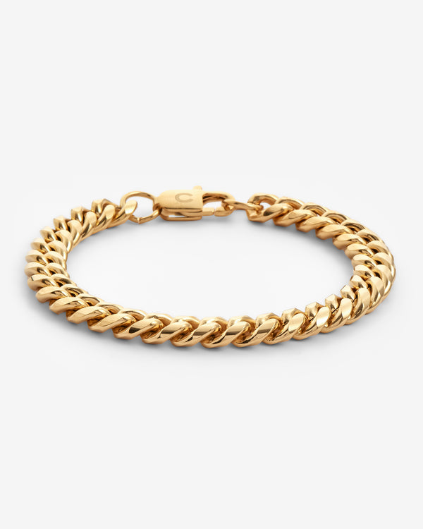 8mm Miami Cuban Link Bracelet - Gold