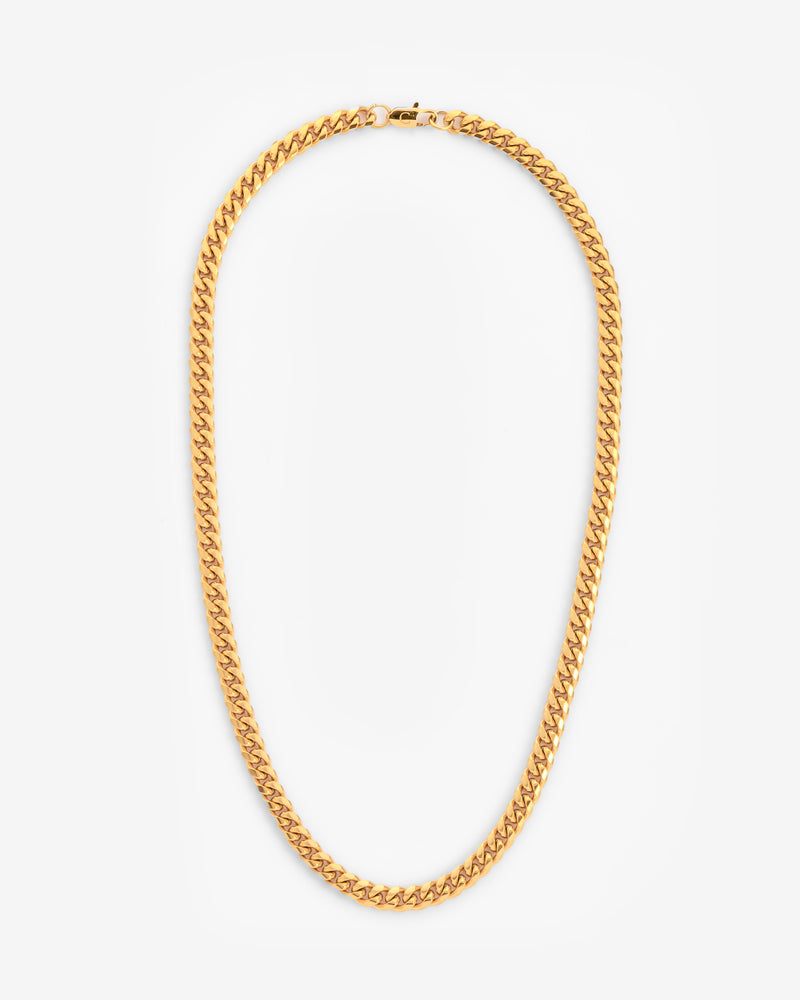 8mm Miami Cuban Link Chain - Gold