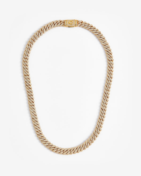 8mm Prong Cuban Chain - Gold