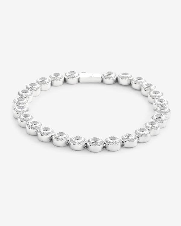 8mm Round Clustered Tennis Bracelet