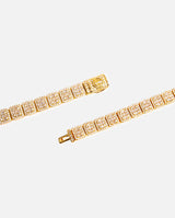 8mm Clustered Baguette Tennis Chain - Gold - Cernucci