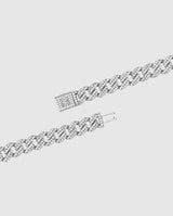 8mm Iced Cuban Link Bracelet - White Gold - Cernucci