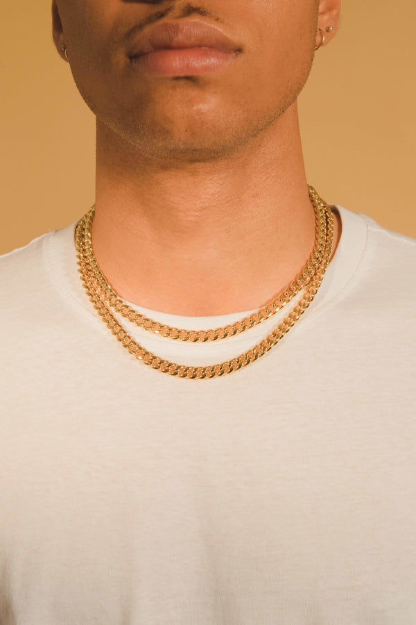 8mm Miami Cuban Chain Bundle - Gold - Cernucci