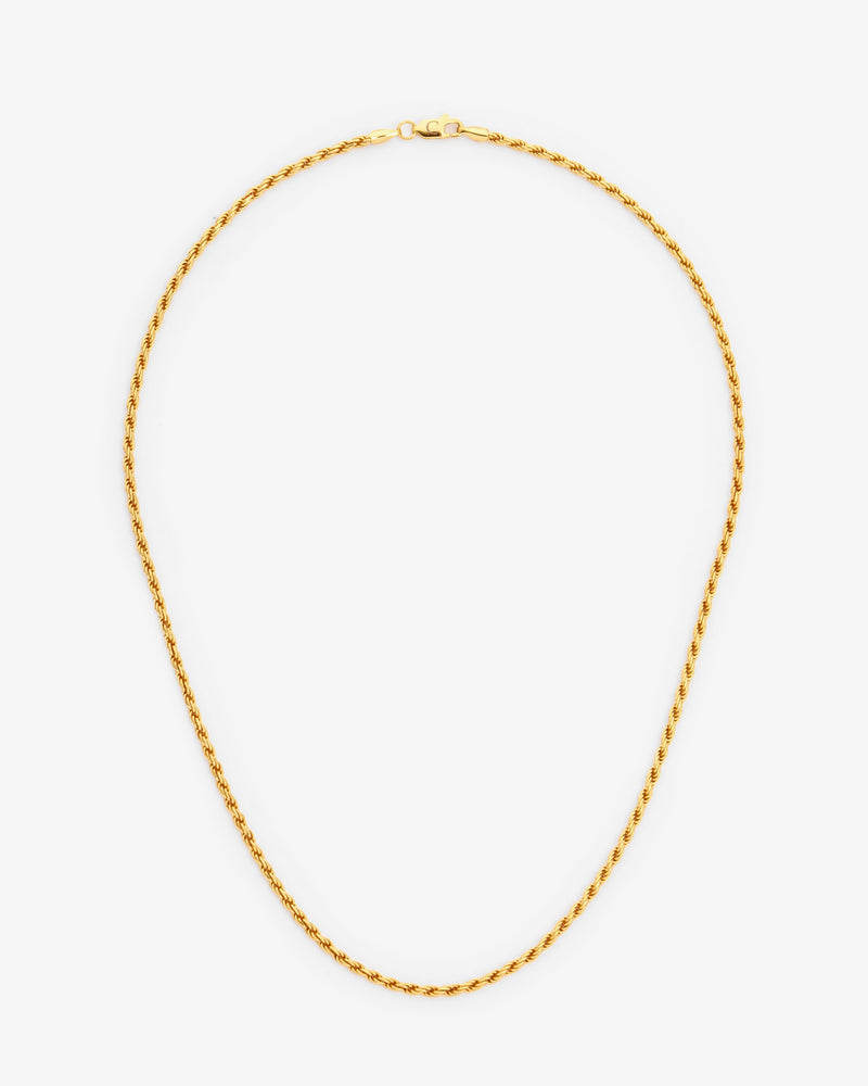 925 2mm Rope Chain - Gold