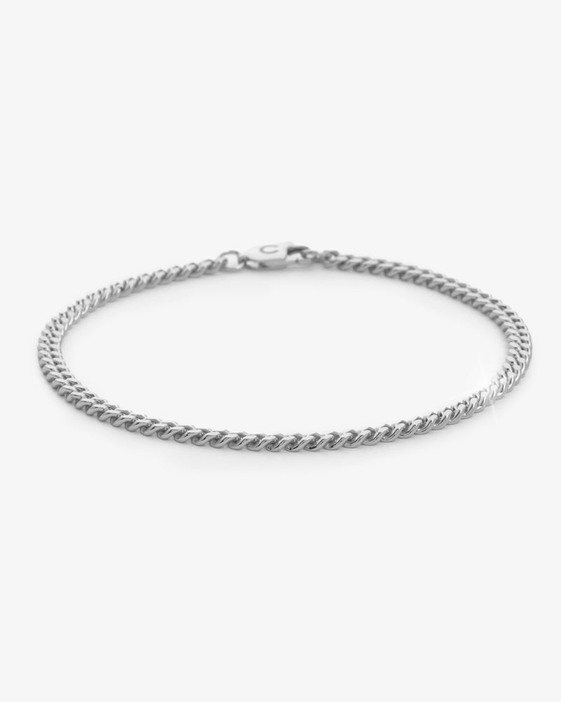 925 3mm Cuban Bracelet - Silver