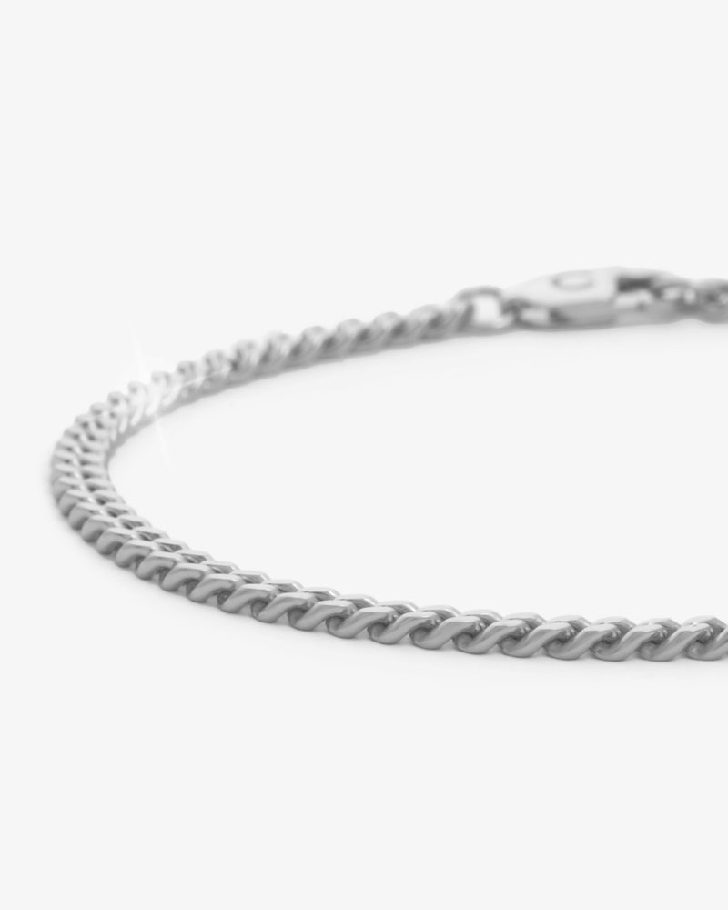 925 3mm Cuban Bracelet - Silver