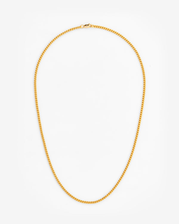 925 2.5mm Micro Cuban Chain - Gold