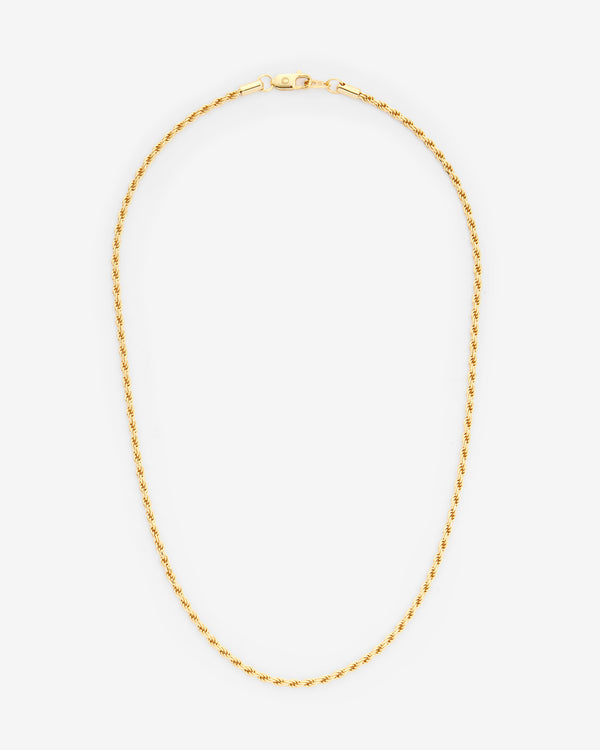 925 3mm Rope Chain - Gold