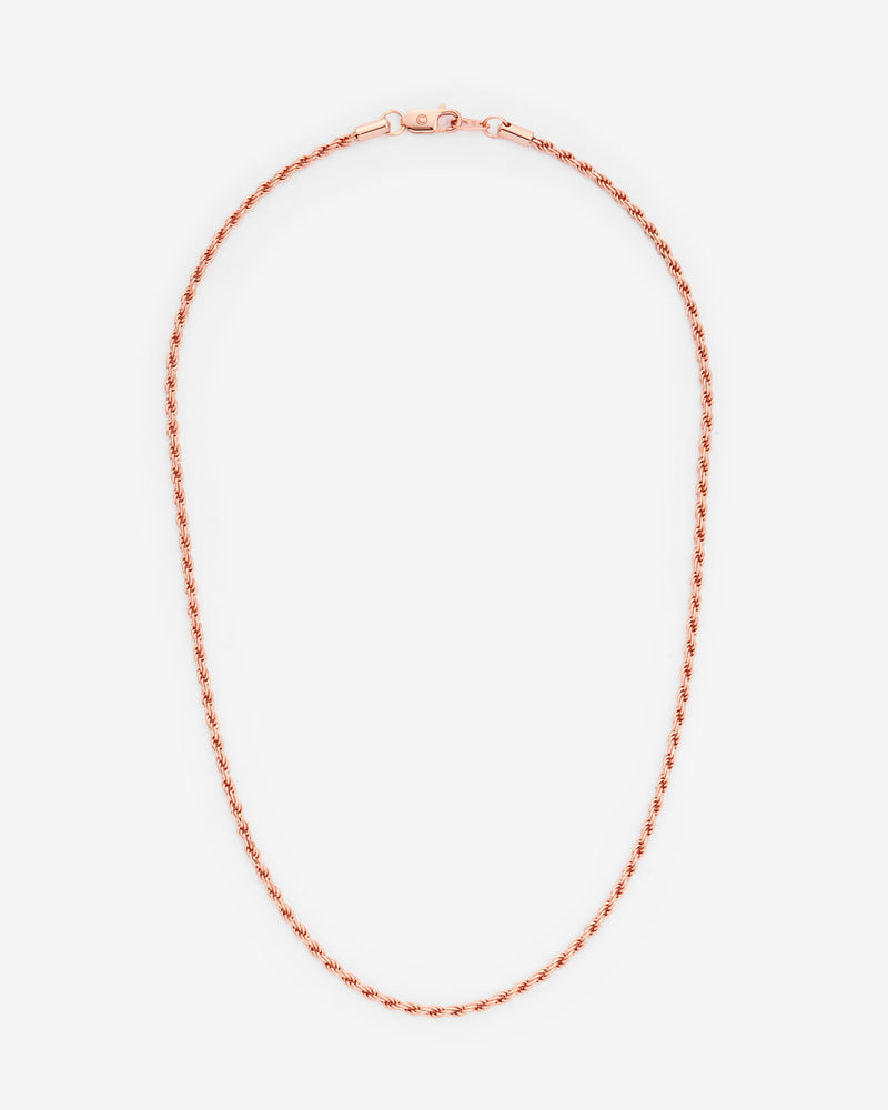 925 3mm Rope Chain - Rose Gold