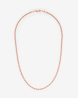 925 3mm Rope Chain - Rose Gold