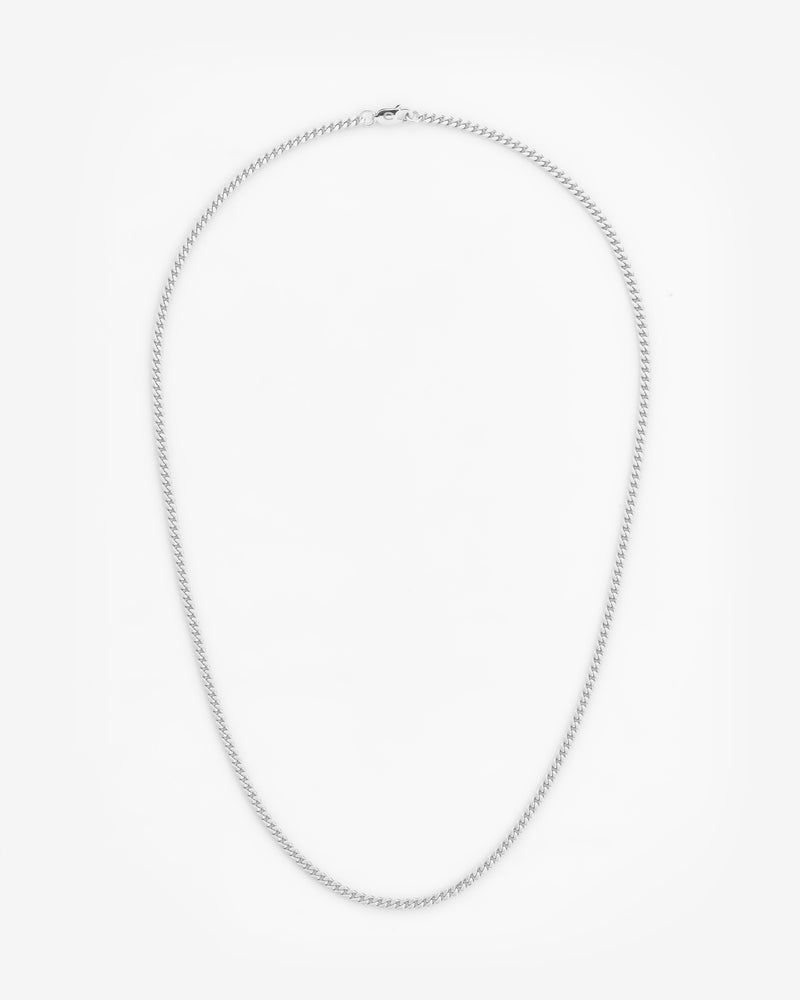 925 2.5mm Micro Cuban Chain - Silver