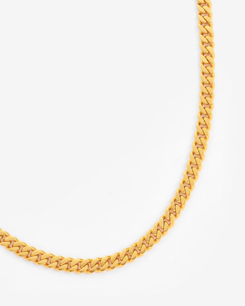 925 5mm Cuban Chain - Gold