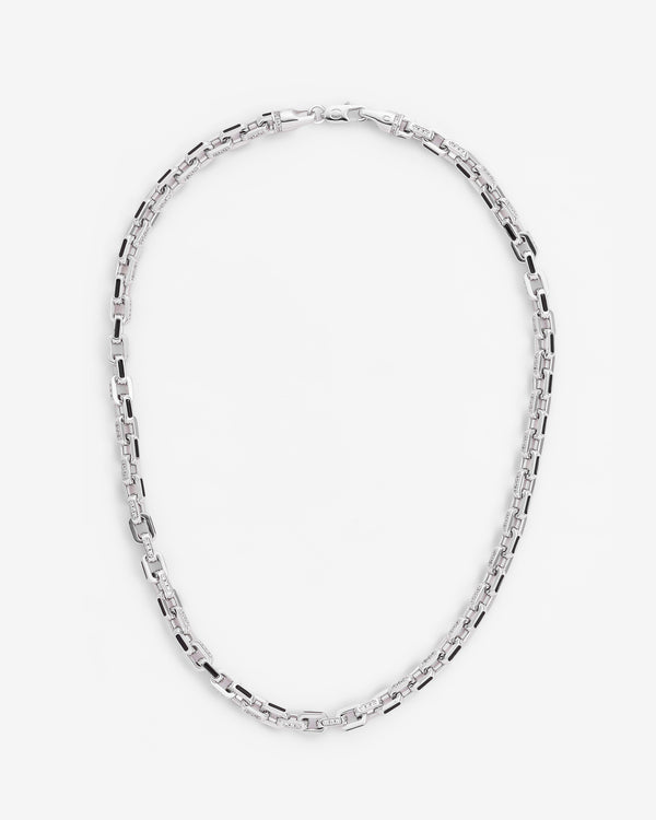 Black Enamel Detail Link Chain