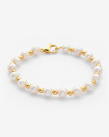 Beaded Pearl Bracelet - Gold